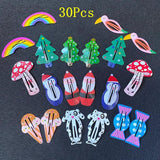 30pcs Cartoon Animal Fruit Hairpins Girls Sweet Hair Decorate Metal Hair Clip