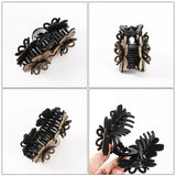 Rhinestone Double Flower Hair Claws Clips Crystal Hairgrip for Women