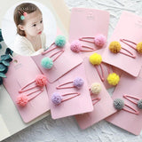 Colorful Yarn Ball Snap Hair Clips for Kids