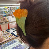 Oversize Floral Crab Claw Clip Hair Accessory for Women