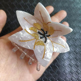 Oversize Floral Crab Claw Clip Hair Accessory for Women