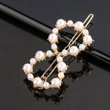 Pearl Hair Clip Women Girls Triangular Star Round Hairpin Barrette
