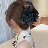 Chiffon Flower Hair Claw Clip Hair Accessories Women Big Floral Hair Clamp