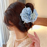 Chiffon Flower Hair Claw Clip Hair Accessories Women Big Floral Hair Clamp