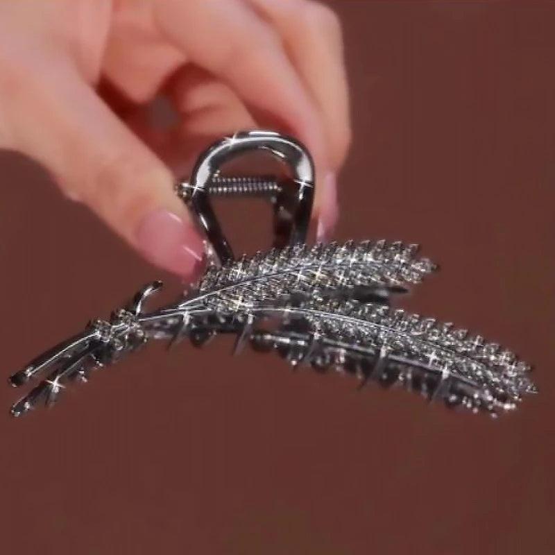 Rhinestone Wheat Spike Hair Clip Metal Shark Clip Hair Accessories