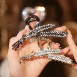 Rhinestone Wheat Spike Hair Clip Metal Shark Clip Hair Accessories