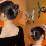 Rhinestone Wheat Spike Hair Clip Metal Shark Clip Hair Accessories