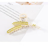 Rhinestone Wheat Spike Hair Clip Metal Shark Clip Hair Accessories