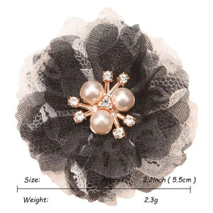 10PCS 2.2in Lace Flowers Hair Clips Bows for Corsage Headband Supplies