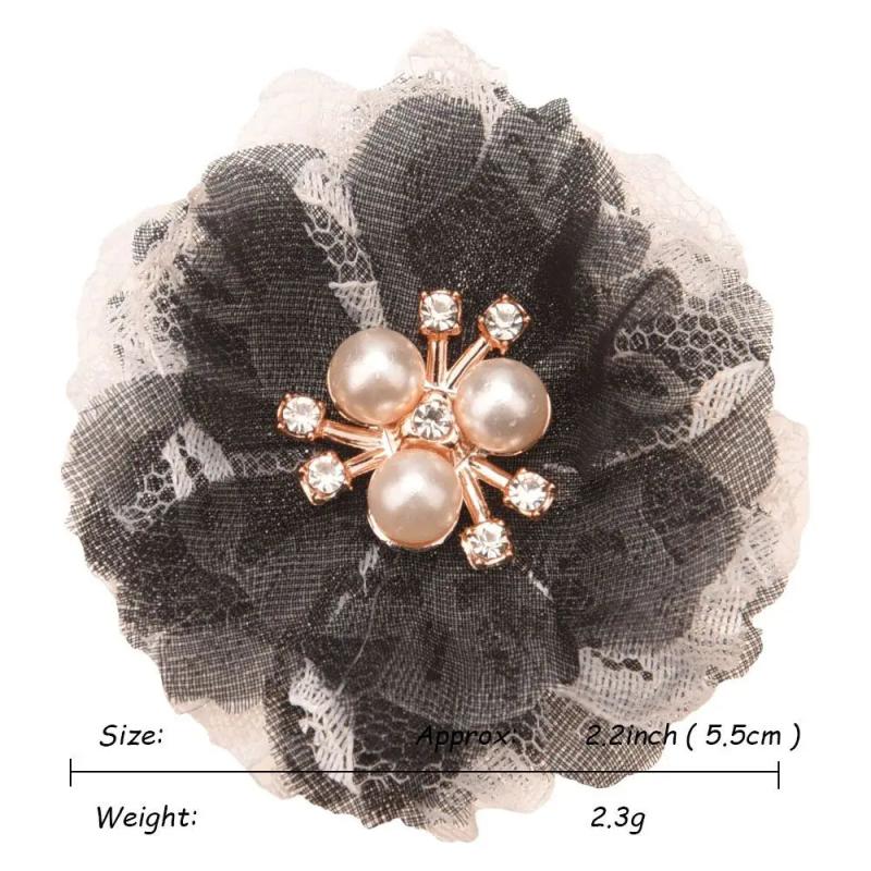 10PCS 2.2in Lace Flowers Hair Clips Bows for Corsage Headband Supplies
