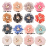 10PCS 2.2in Lace Flowers Hair Clips Bows for Corsage Headband Supplies