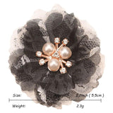 10PCS 2.2in Lace Flowers Hair Clips Bows for Corsage Headband Supplies