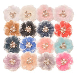 10PCS 2.2in Lace Flowers Hair Clips Bows for Corsage Headband Supplies