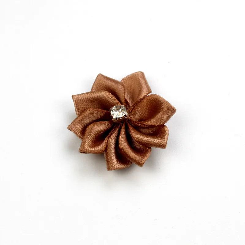 20pcs Silk Ribbon Flower Head DIY Sewing Clothing Shoes Hats Accessories