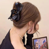 Leather Bow Large Hair Claws Hair Accessories For Women