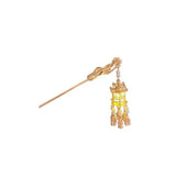 Chinese Metal Lantern Hair Pin Clips for Women Retro Flower Tassel Headpieces