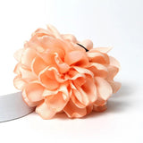 Fabric Big Flower Hair Claw Clips Soft Satin Flowers Ponytail Holder Barrette