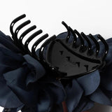 Fabric Big Flower Hair Claw Clips Soft Satin Flowers Ponytail Holder Barrette