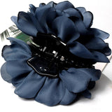 Fabric Big Flower Hair Claw Clips Soft Satin Flowers Ponytail Holder Barrette