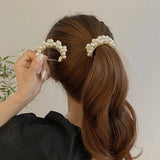 Pearl Hair Clip Ponytail Hairgrip Women Barrettes Claw Hairpins