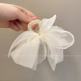 Retro Female Net Yarn Ponytail Claw Clip