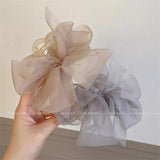 Retro Female Net Yarn Ponytail Claw Clip