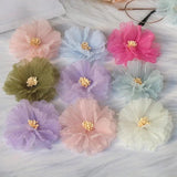 10PCS 7.5CM Chiffon Flowers DIY Hair Accessories Wedding Dress Decoration