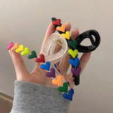 Women Rainbow Love Large Hair Claw Clip Ponytail Hair Crab Shark Clip