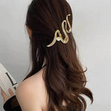 Wave Pearl Hair Crab Clip Ponytail Braid Hollow Hair Clip
