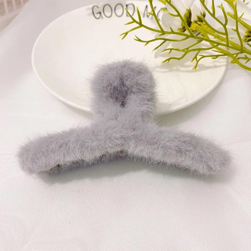 Soft Plush Hair Claws Colorful Claw Clips Women Winter Sweet Hair Clips