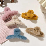 Soft Plush Hair Claws Colorful Claw Clips Women Winter Sweet Hair Clips