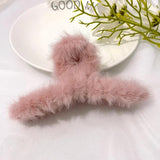 Soft Plush Hair Claws Colorful Claw Clips Women Winter Sweet Hair Clips