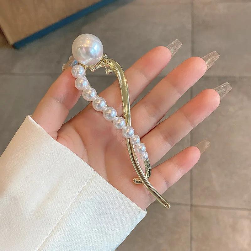 Sweet Pearl Hair Clip Women Girls Barrette Hair Pins Ponytail Hair Accessories