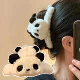 Cute Panda Hair Claw Shark Clip Kpop Large Size Winter Cross Daily Clip