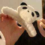 Cute Panda Hair Claw Shark Clip Kpop Large Size Winter Cross Daily Clip