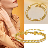 CZ Tennis Bracelet for Women, Cubic Zirconia Chain Bangle