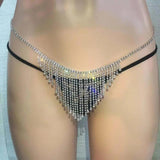 Sparkling Rhinestone Waist Chain Thong Bikini Jewelry