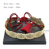 Neovisson Morocco Elegent Women Dress Waist Chain Tassels Rope Belt