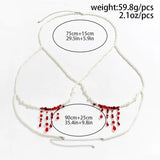 Gothic Halloween Blood Pearl Waist Chain Women Vintage Fun Chest Chain