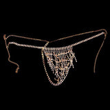 Stonefans Rhinestone Thong Body Chain Tassel Waist Crystal Underwear
