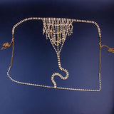 Stonefans Rhinestone Thong Body Chain Tassel Waist Crystal Underwear