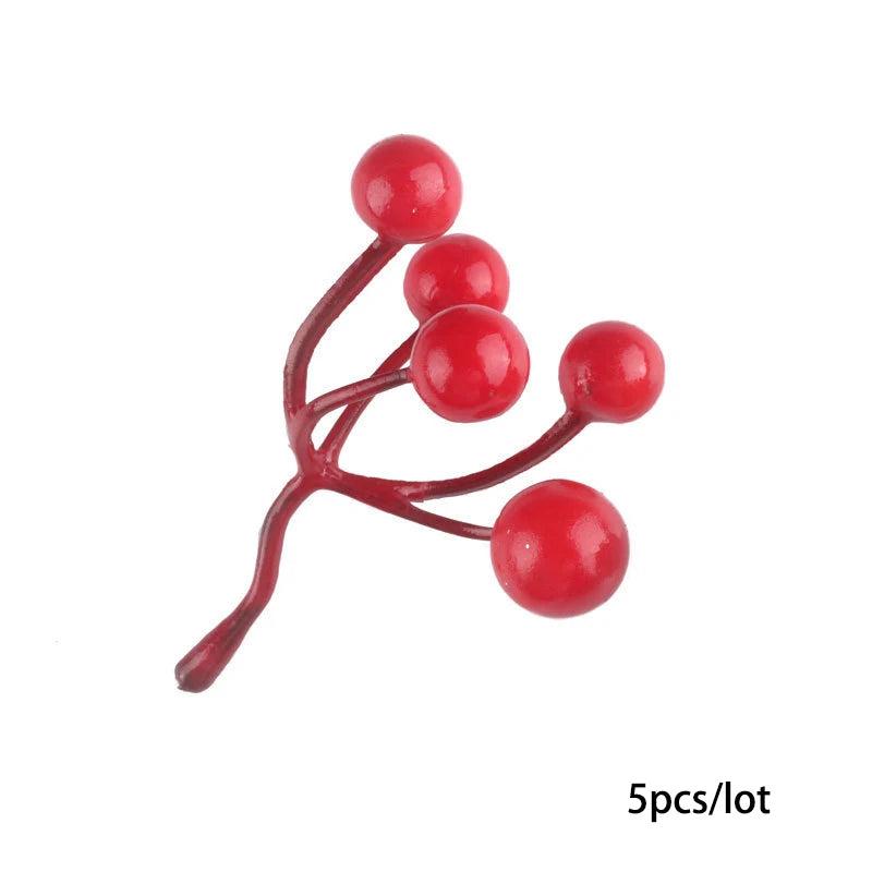 5pcs Red Christmas Artificial Berry Tree Decoration Foam DIY Year Party