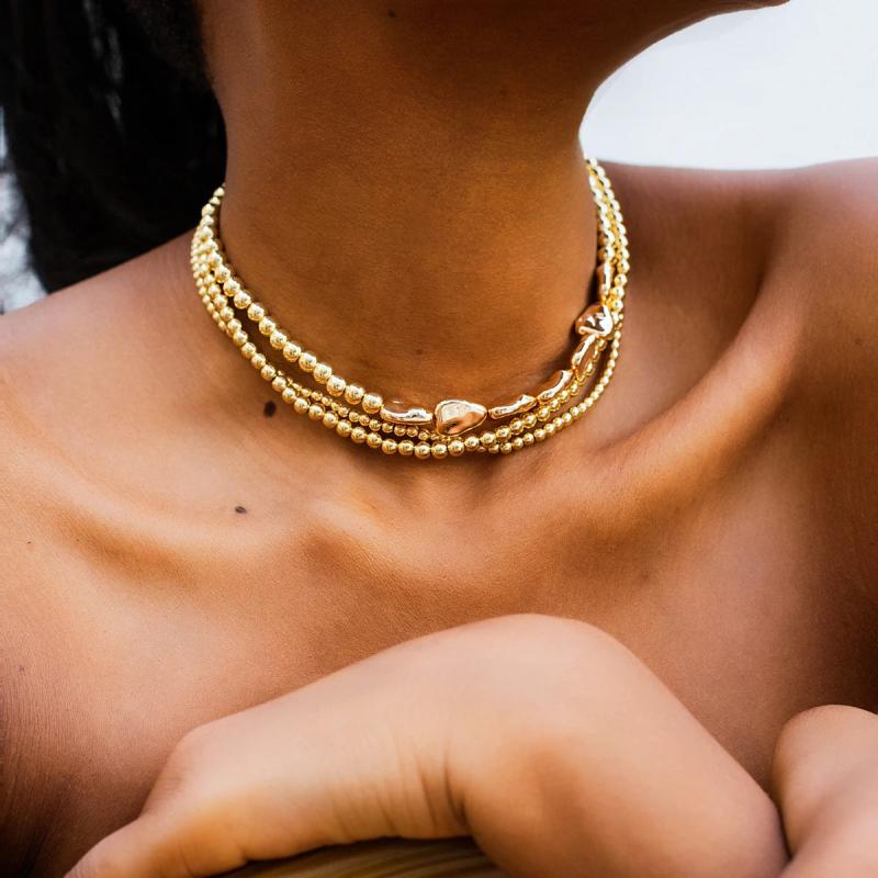 Multilayer CCB Beaded Necklace Choker for Women