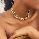 Multilayer CCB Beaded Necklace Choker for Women
