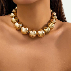 Big Ball Beads Choker Necklace Punk Hip Hop Chain Party Jewelry