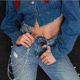 Waist Chain Jean Pocket Keychains Chain Heart Butterfly Lock Pendant