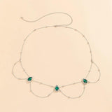 Boho Crystal Water Drop Waist Chain Women Summer Beach Creative Beads Chain