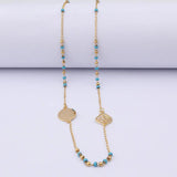Muslim Arabic Pendant Necklace Stainless Steel Mixed Rosary Beads Long Chains