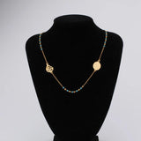 Muslim Arabic Pendant Necklace Stainless Steel Mixed Rosary Beads Long Chains