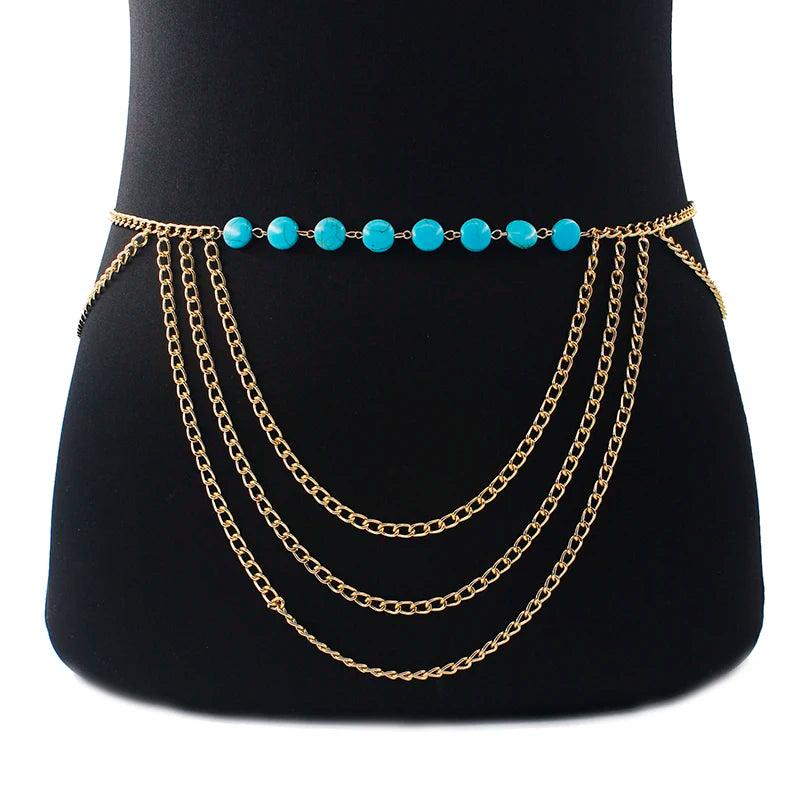 Bohemian Metal Tassel Waist Chain Body Chain Dress Accessories